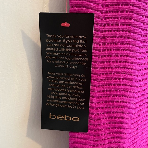 New Bebe Guzel Floral Collection Bodycon Fuchsia Dress M - Picture 3 of 6